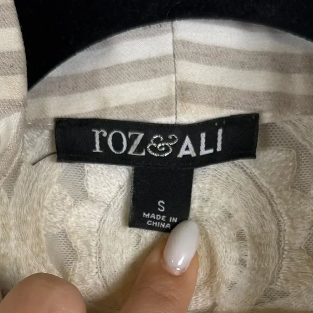 Roz & Ali Women's SZ S Striped Blazer w/ Lace Accents Cutesy Cottagecore - Picture 3 of 8